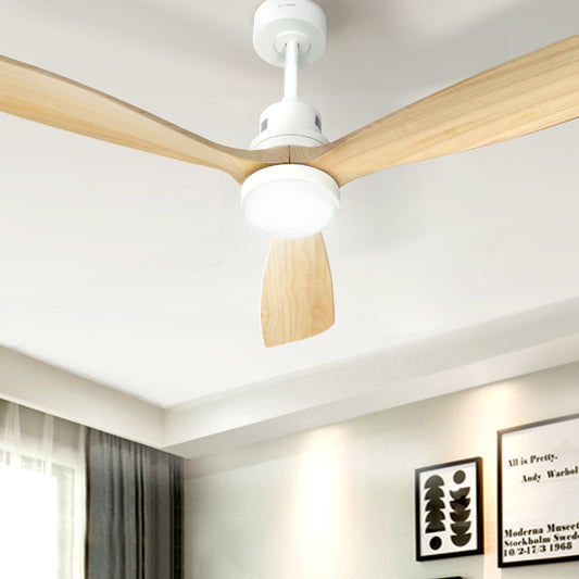 52'' Ceiling Fan LED Light Remote Control Wooden Blades Timer Fans