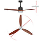 52'' Ceiling Fan LED Light Remote Control Wooden Blades Dark Wood Fans