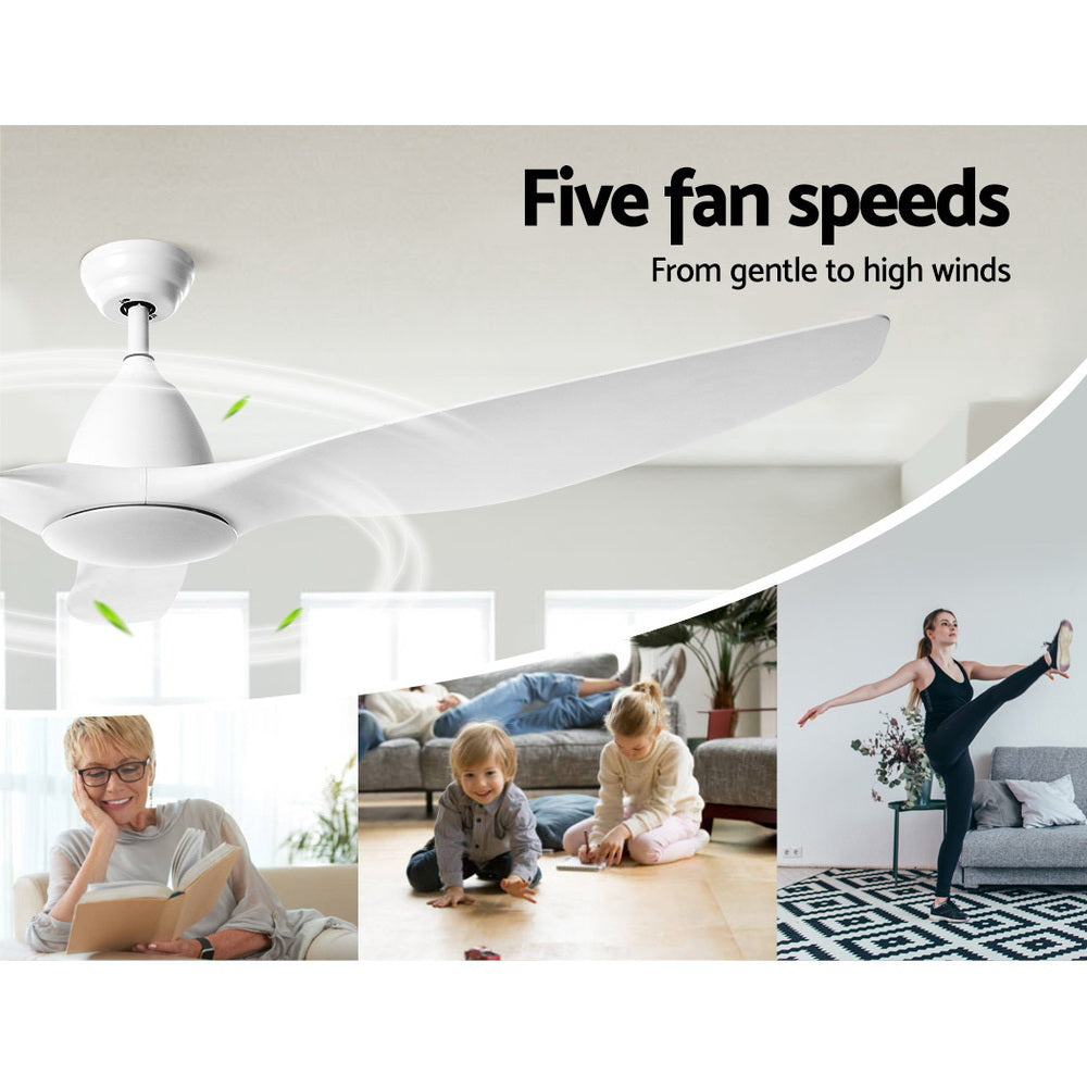 64'' DC Motor Ceiling Fan With Light LED Remote Control Fans 3 Blades