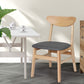 Tate Set of 4 Dining Chairs Kitchen Table Natural Wood Linen Fabric Cafe Lounge - Natural