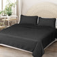 KING 300GSM Bedspread Coverlet Set Quilted Comforter Soft Pillowcases - Dark Grey