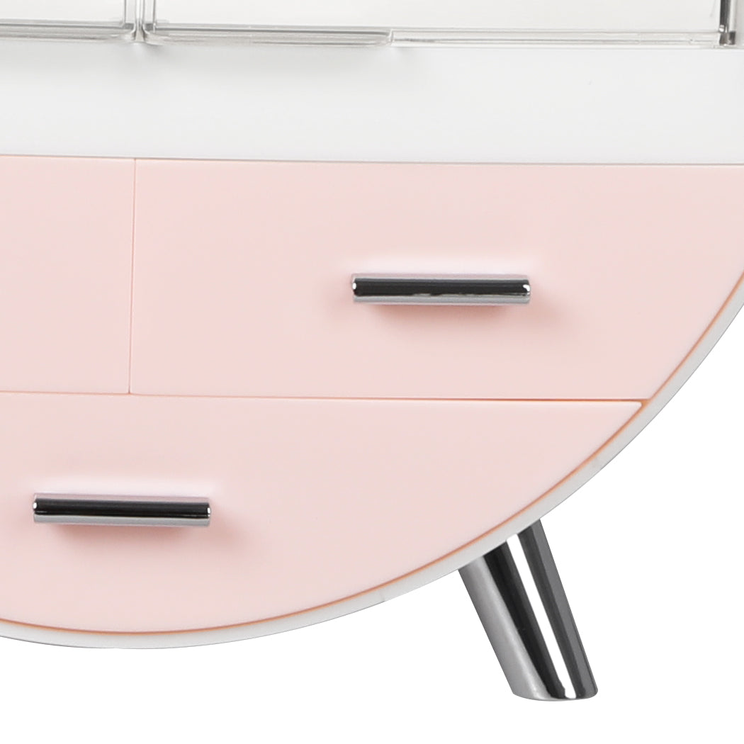 Makeup Case Organiser Cosmetic Holder Drawer Jewellery Desktop Storage Box Pink