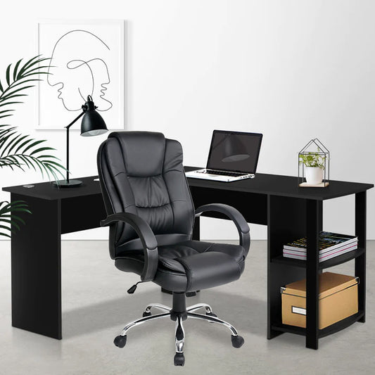 Clover Office Desk & Chair Package - Black