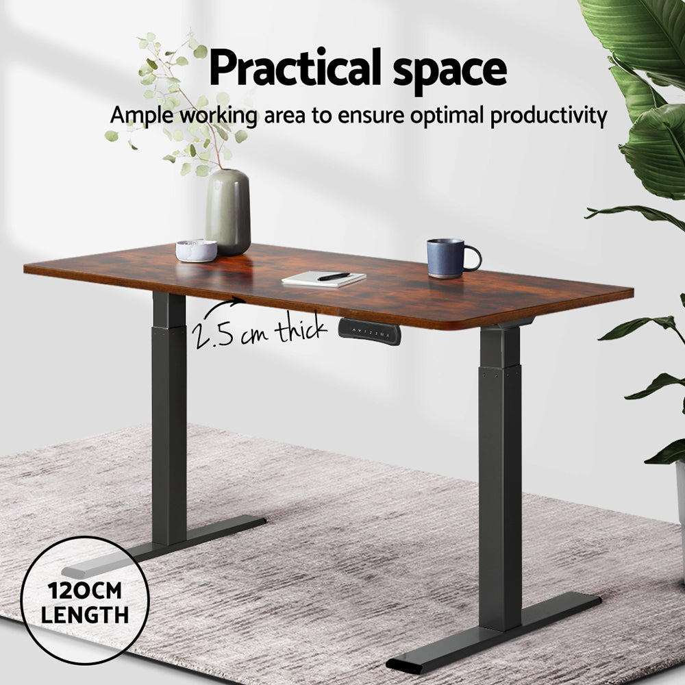 Artiss Standing Desk Top Rustic Brown 120cm