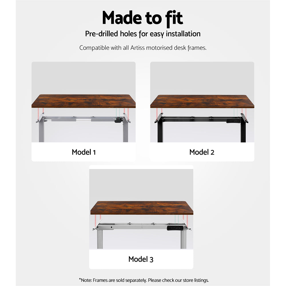 Artiss Standing Desk Top Rustic Brown 120cm