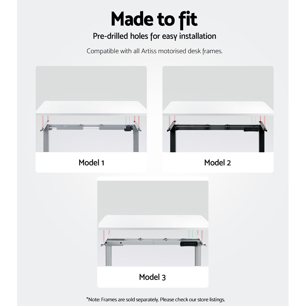 Motorised Standing Desk Desktop Electric Sit Stand Table White