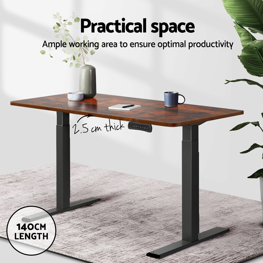 Artiss Standing Desk Top Rustic Brown 140cm