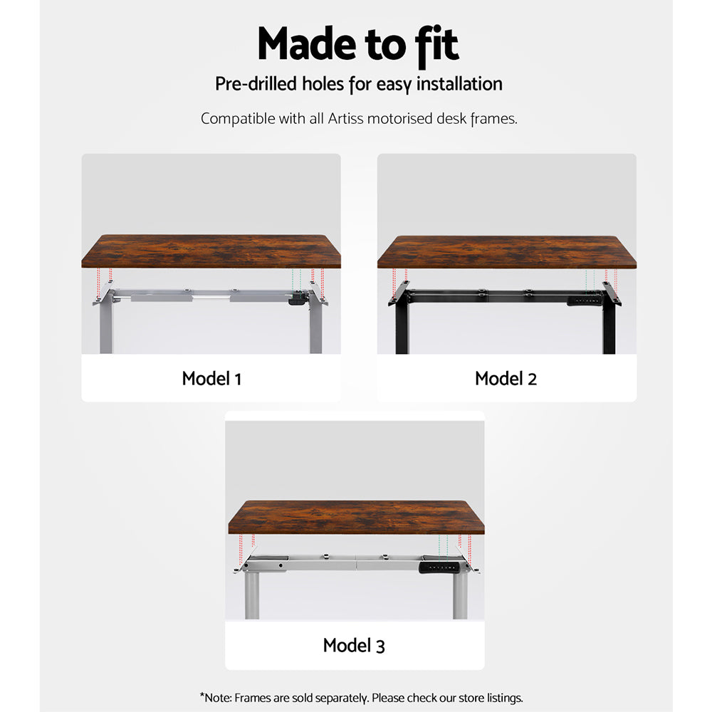 Artiss Standing Desk Top Rustic Brown 140cm