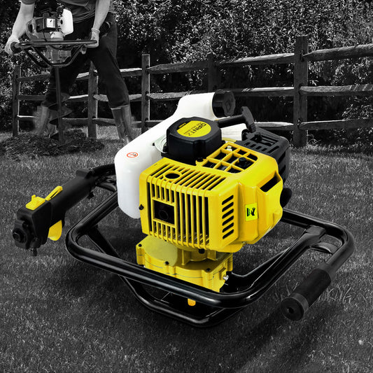 92CC Post Hole Digger Motor Only Petrol Engine Yellow