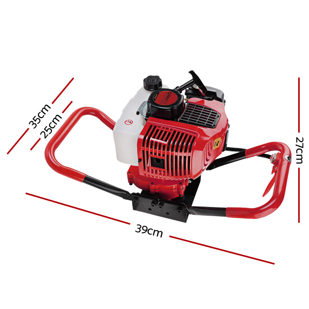 80CC Post Hole Digger Motor Only Petrol Engine Red