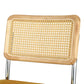 Agnes Set of 2 Dining Chairs Velvet Rattan Cantilever - Yellow