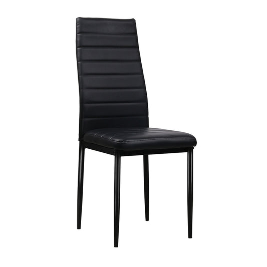 Briley Set of 4 Dining Chairs PVC Leather - Black