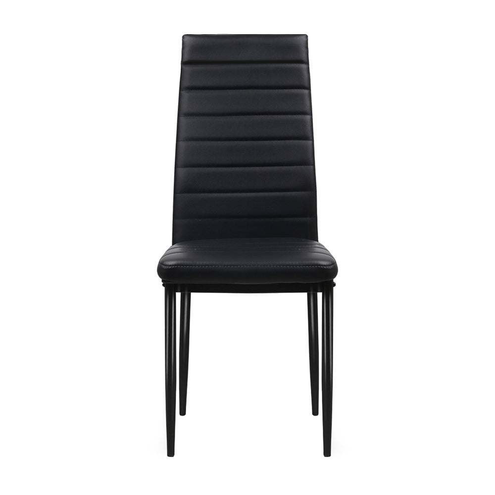 Briley Set of 4 Dining Chairs PVC Leather - Black