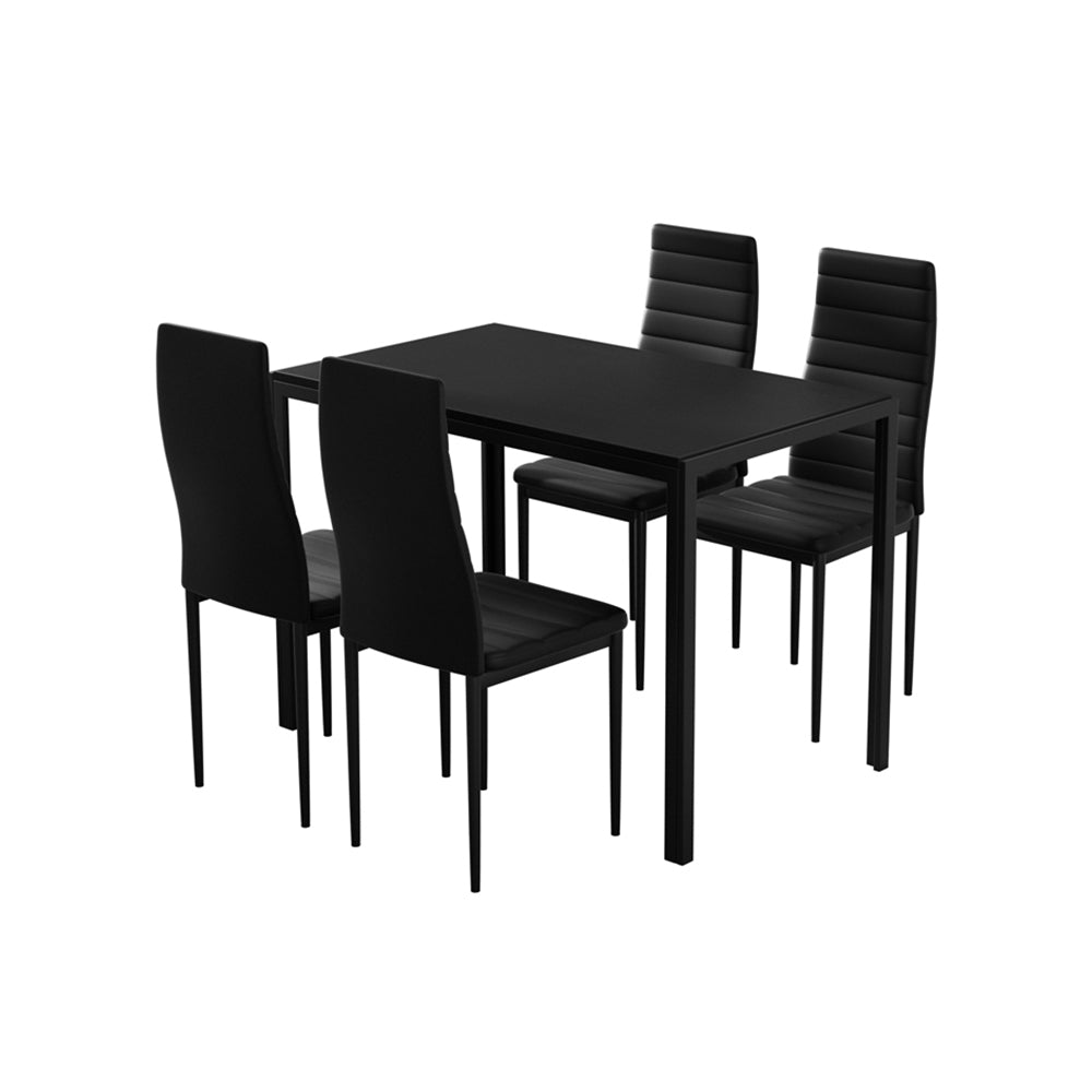5-Piece Dante Black Dining Table & Chair Set