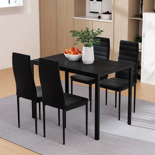 5-Piece Dante Black Dining Table & Chair Set