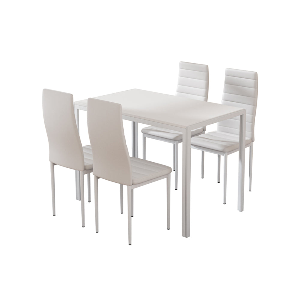 5-Piece Dante White Dining Table & Chair Set