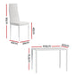 5-Piece Dante White Dining Table & Chair Set