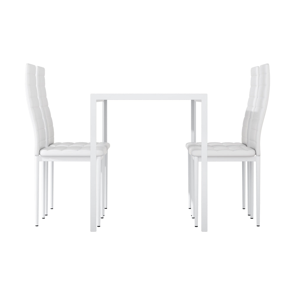 5-Piece Dante White Dining Table & Chair Set