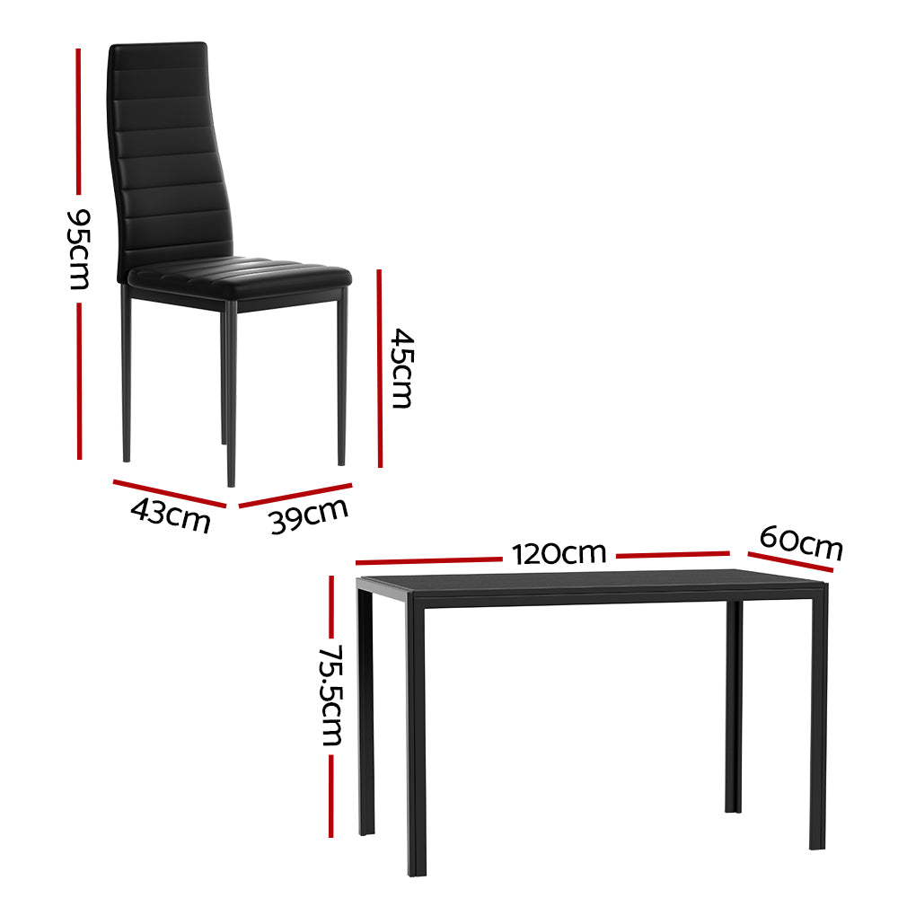 7-Piece Dante Black Dining Table & Chair Set