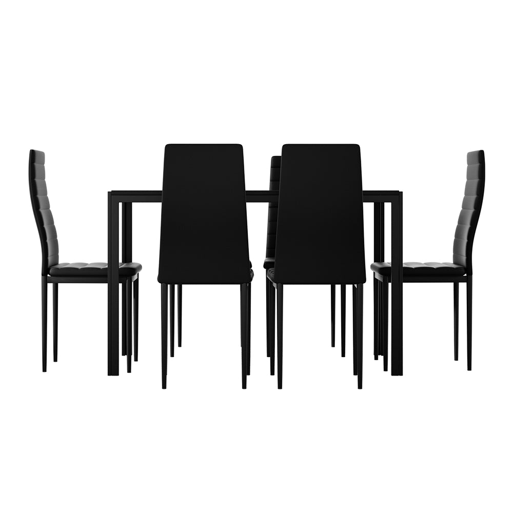 7-Piece Dante Black Dining Table & Chair Set