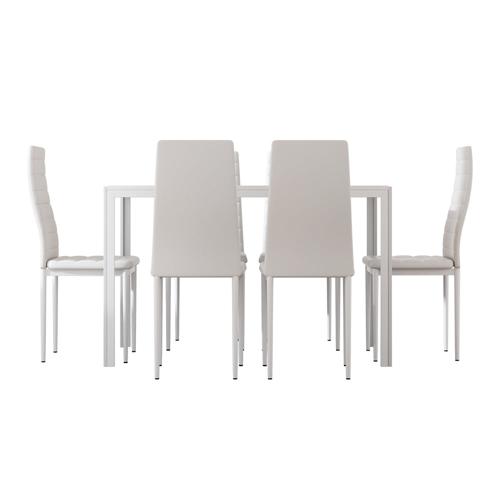 7-Piece Dante White Dining Table & Chair Set