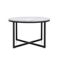 Ierax Coffee Table 70cm Round Marbel Effect - White