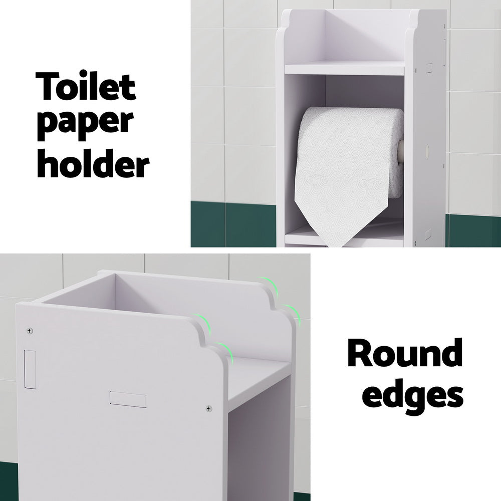 Bathroom Cabinet Toilet Roll Holder Tissue Organizer 3 Tier Floor Cabinet