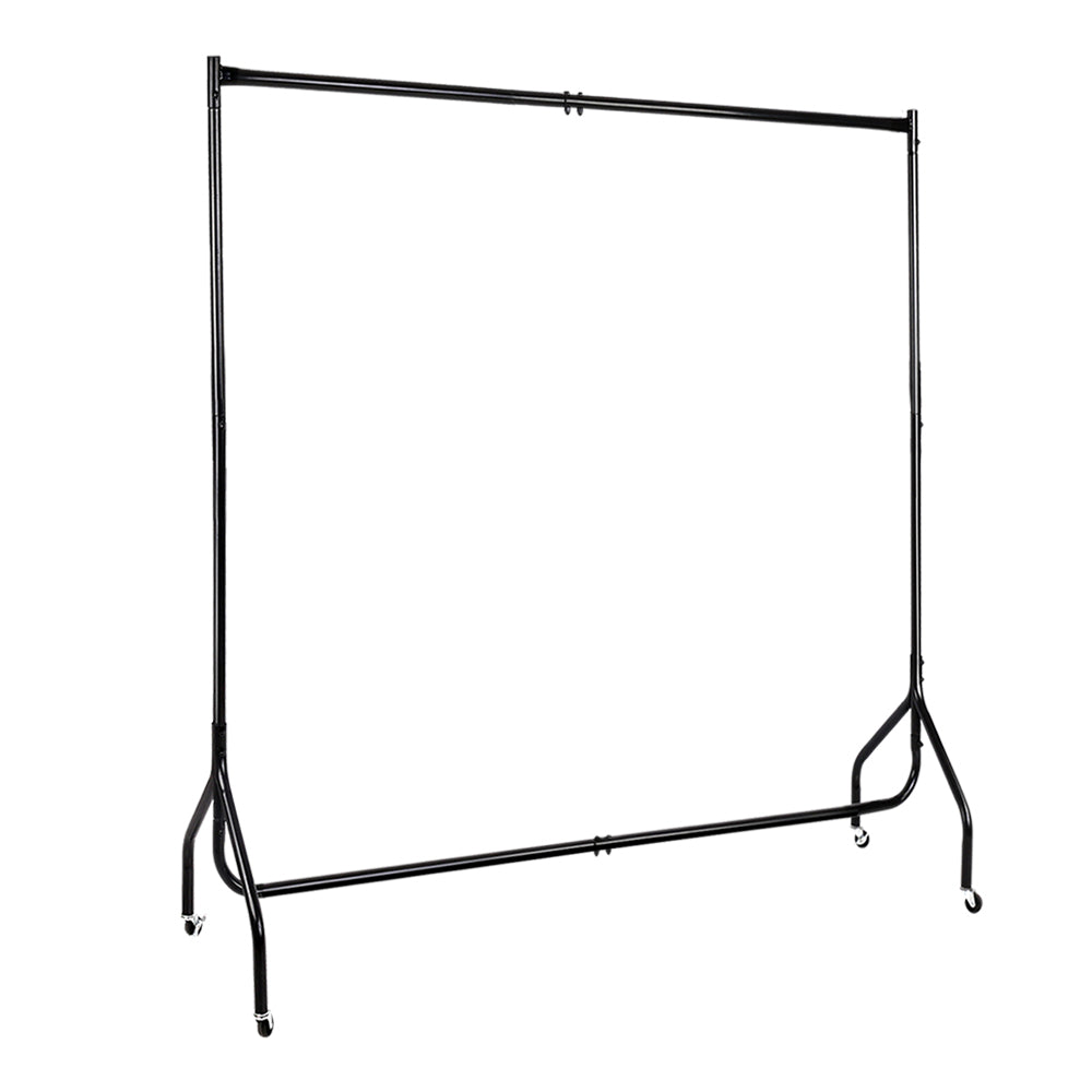 Clothes Rack Airer Coat Stand 6FT Rail with Wheels