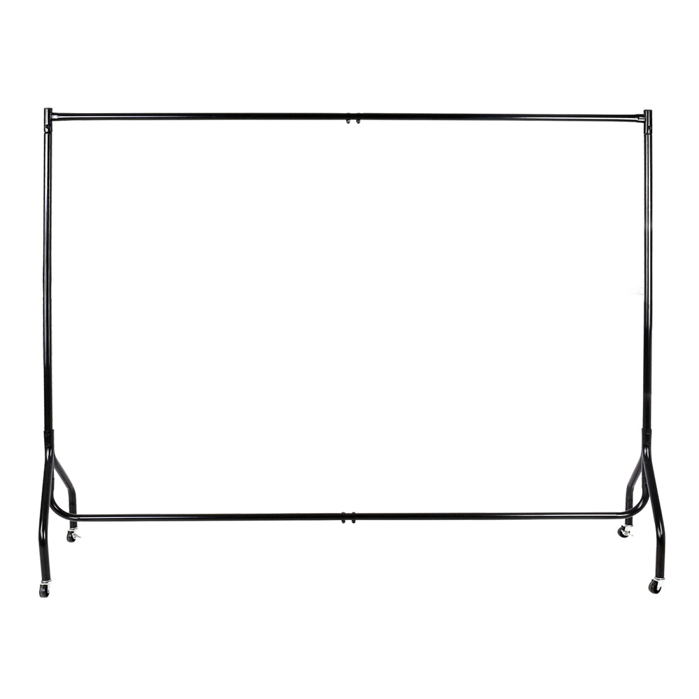 Set of 2 Clothes Rack Airer Coat Stand 6FT Rail with Wheels