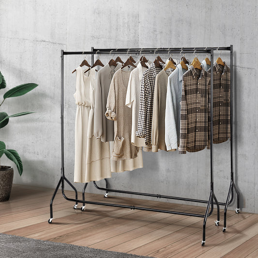Set of 2 Clothes Racks Metal Coat Hanger Stand