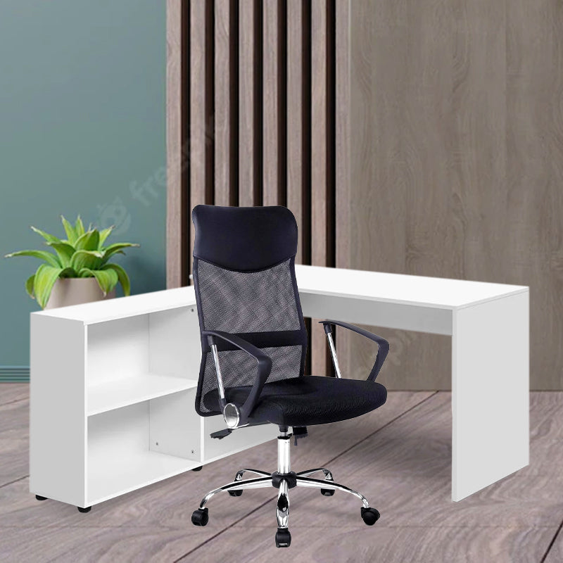 Dahlia Office Desk & Chair Package - Black & White