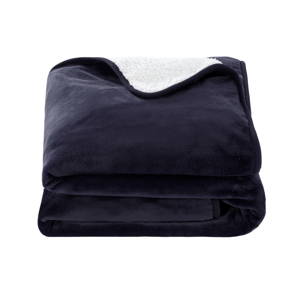 Wendy Throw Soft Blanket Electric Throw Rug Heated Blanket Fleece - Charcoal