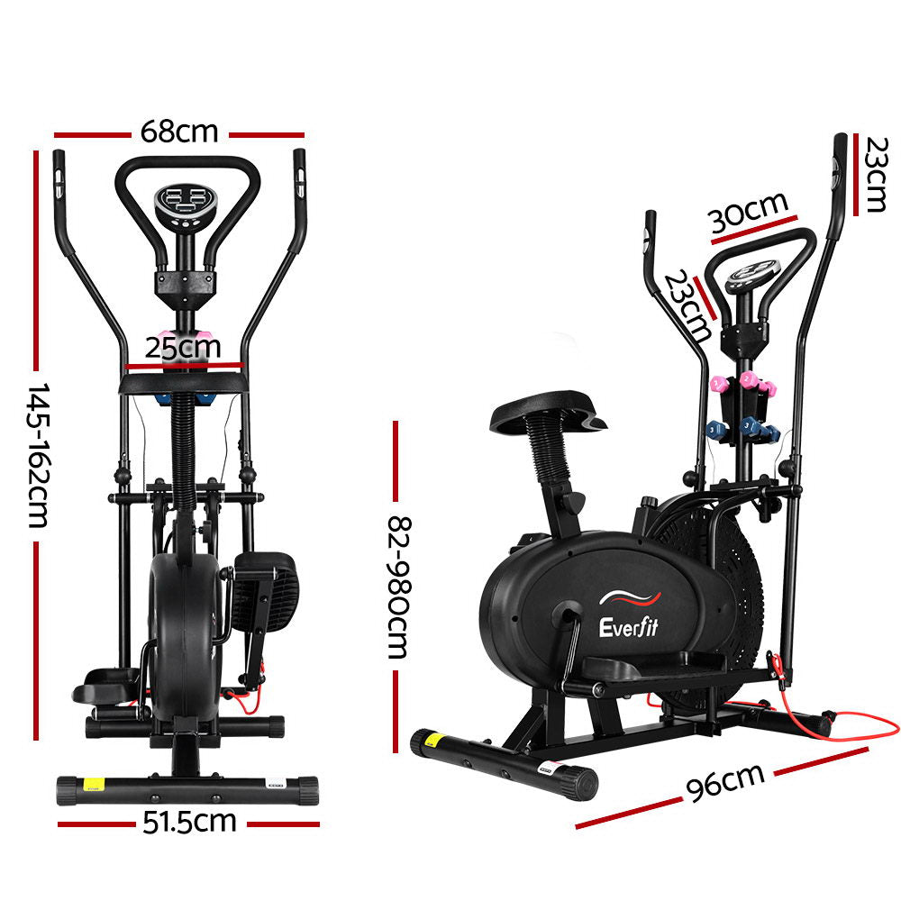 Exercise Bike 6 in 1 Elliptical Cross Trainer Home Gym Indoor Cardio