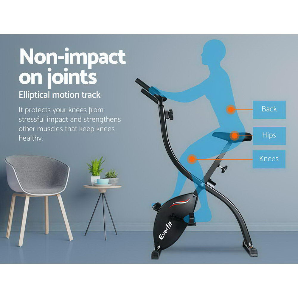 Folding Exercise Bike Magnetic X-Bike Bicycle Indoor Cycling Cardio