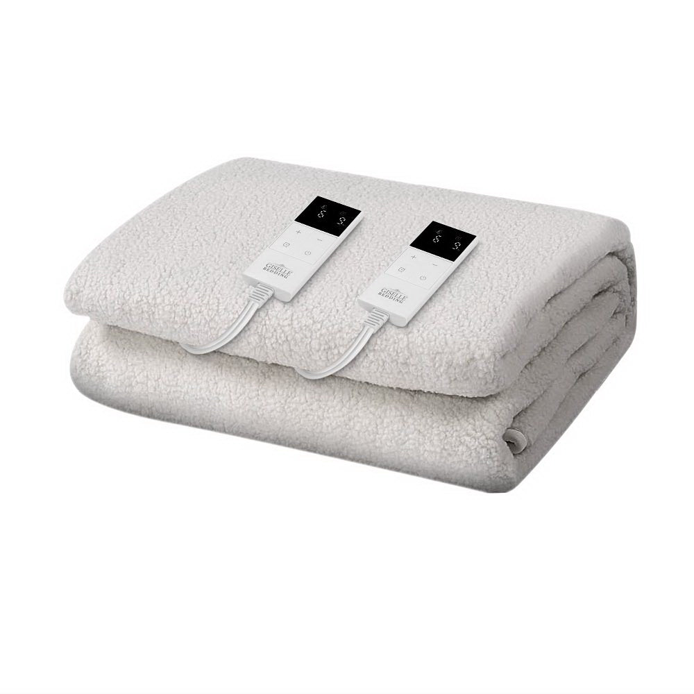 Wendell Electric Soft Blanket Double Size Fleece - White