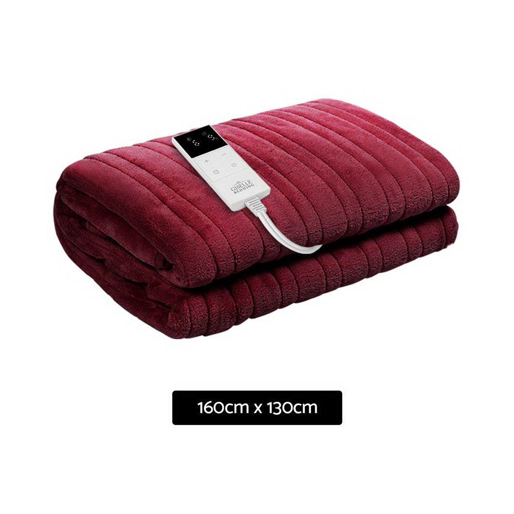 Watson Electric Throw Soft Blanket - Burgundy