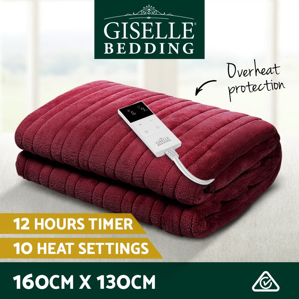 Watson Electric Throw Soft Blanket - Burgundy