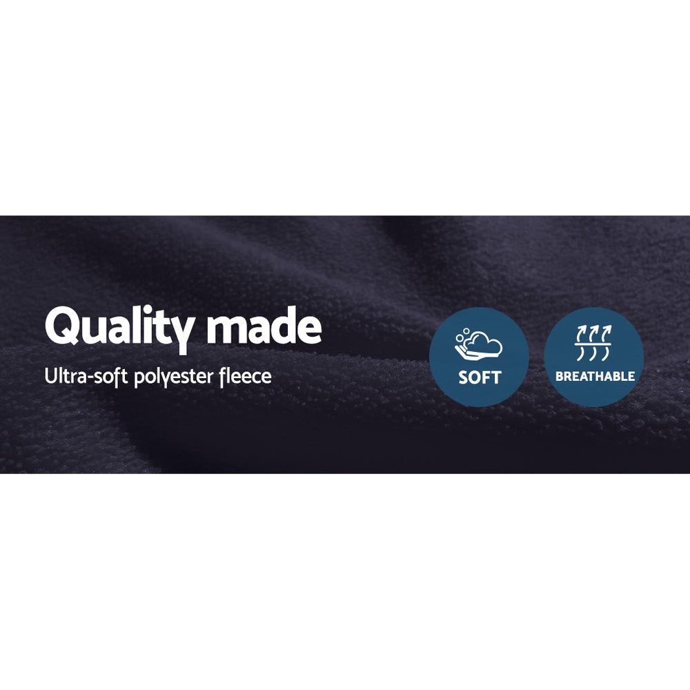 Watson Electric Throw Soft Blanket Heated Car Truck Rug Travel Camping 12V DC Auto - Navy Blue