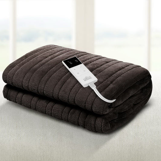 Watson Electric Throw Soft Blanket - Chocolate