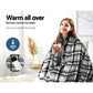 Watson Electric Throw Soft Blanket Rug Flannel Snuggle Washable Heated - Grey & White