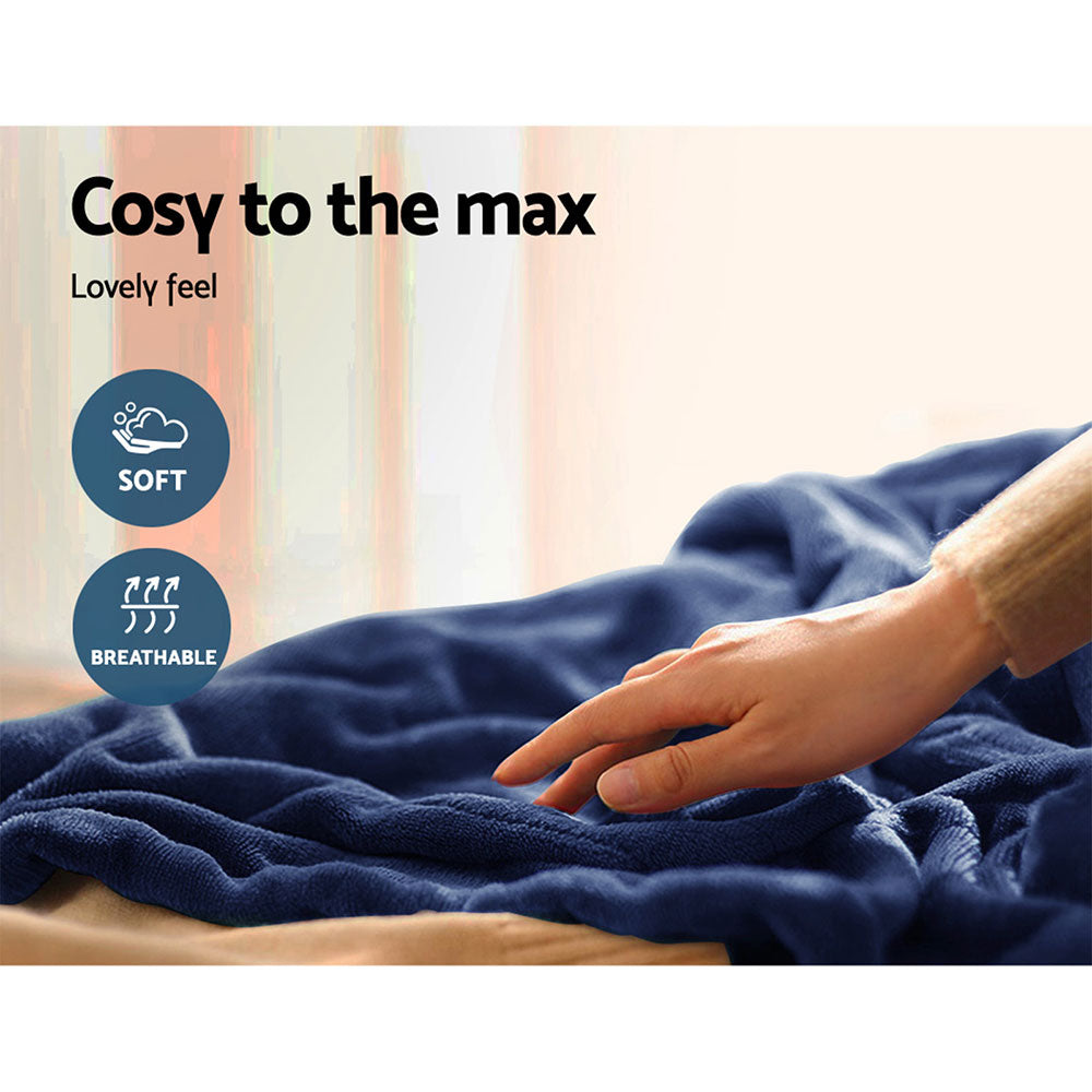 Watson Electric Throw Soft Blanket - Navy