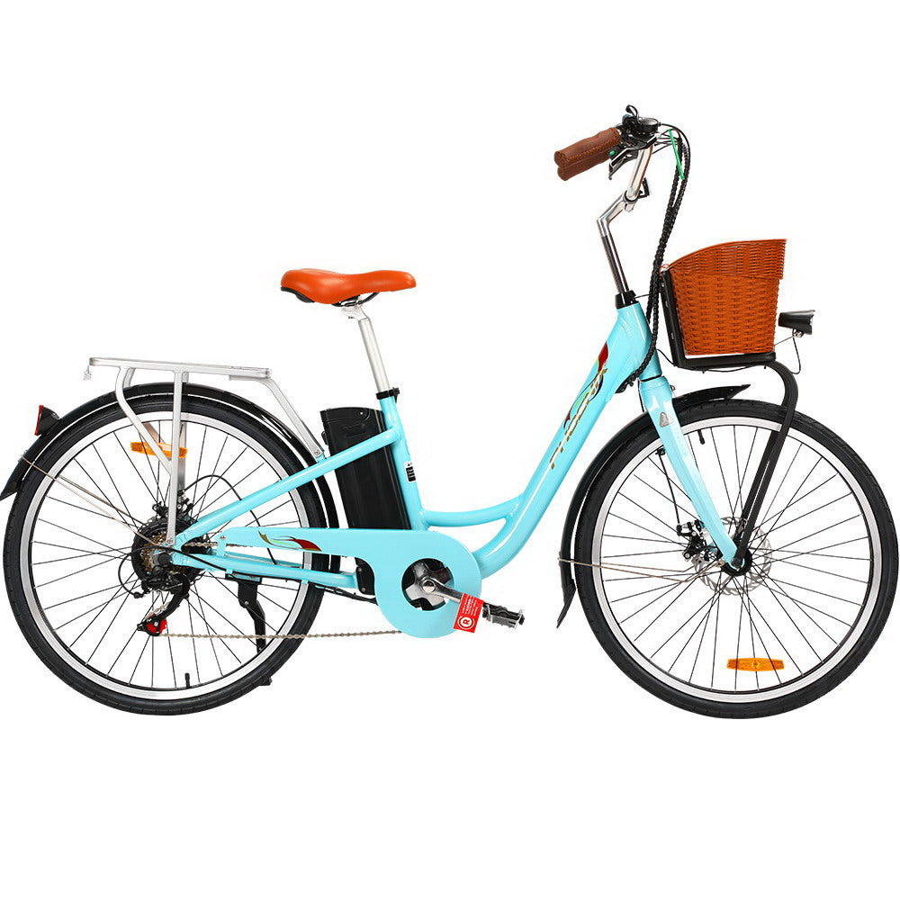 26 inch Electric Bike City Bicycle eBike e-Bike Urban Blue