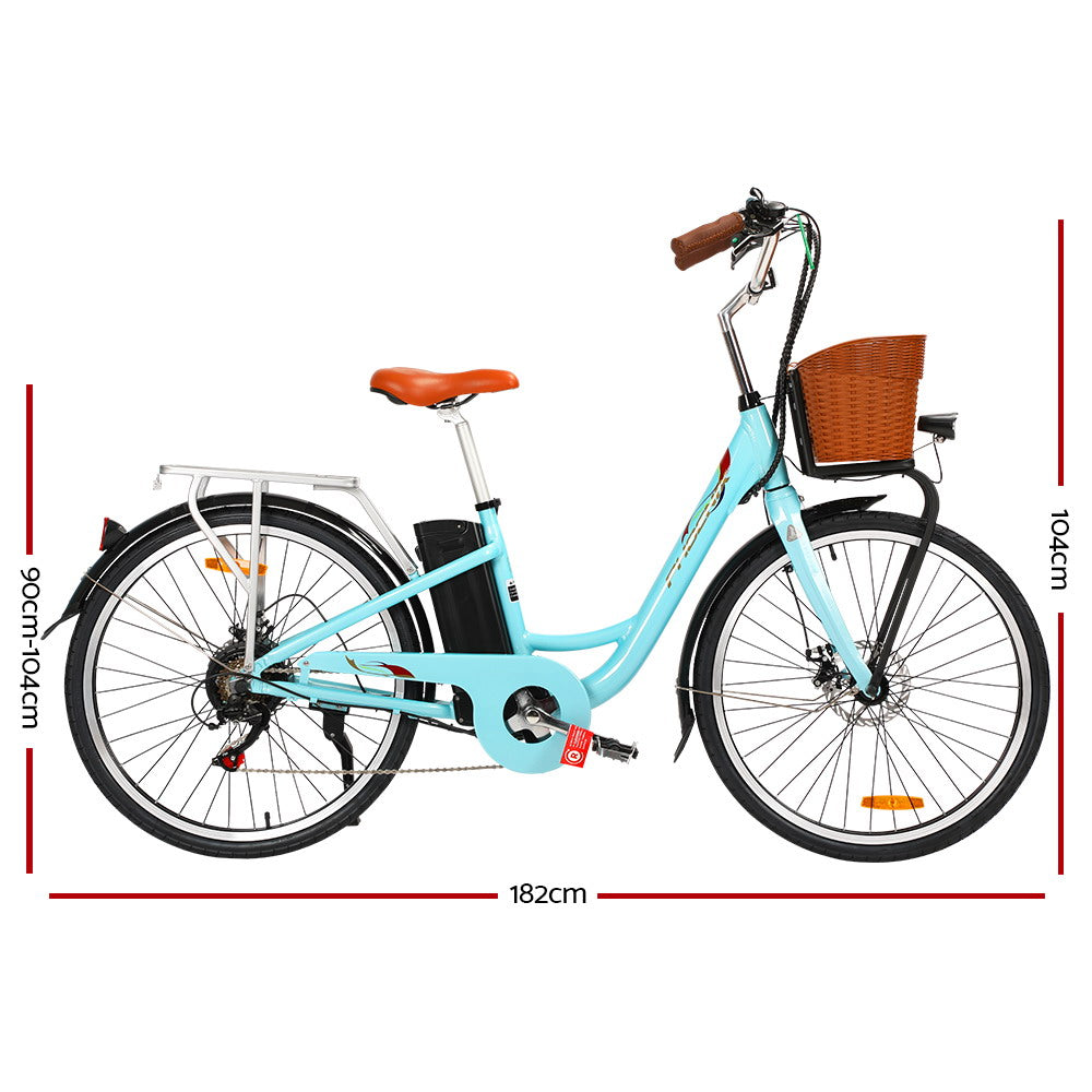 26 inch Electric Bike City Bicycle eBike e-Bike Urban Blue