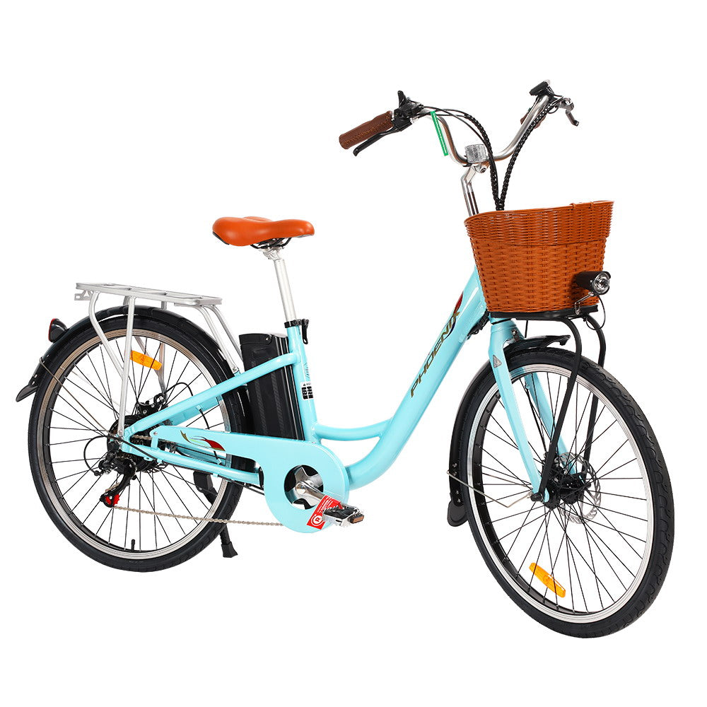 26 inch Electric Bike City Bicycle eBike e-Bike Urban Blue