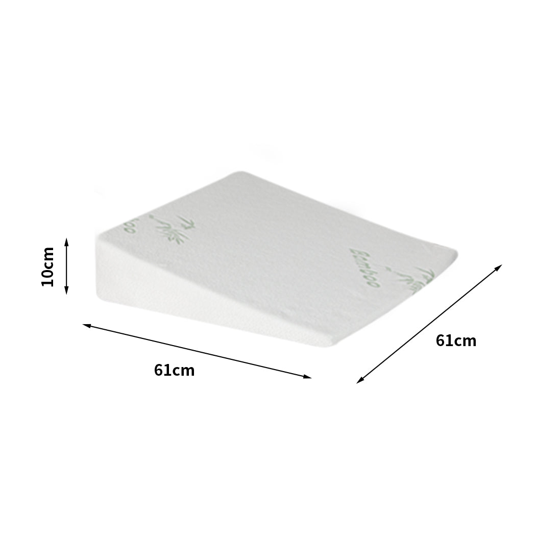 10cm Bedding Wedge Pillow Memory Foam - White