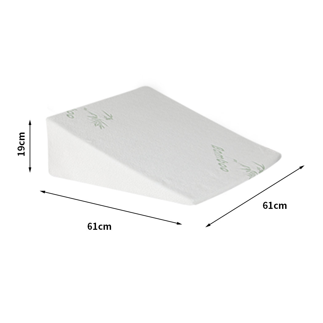 19cm Bedding Wedge Pillow Memory Foam - White