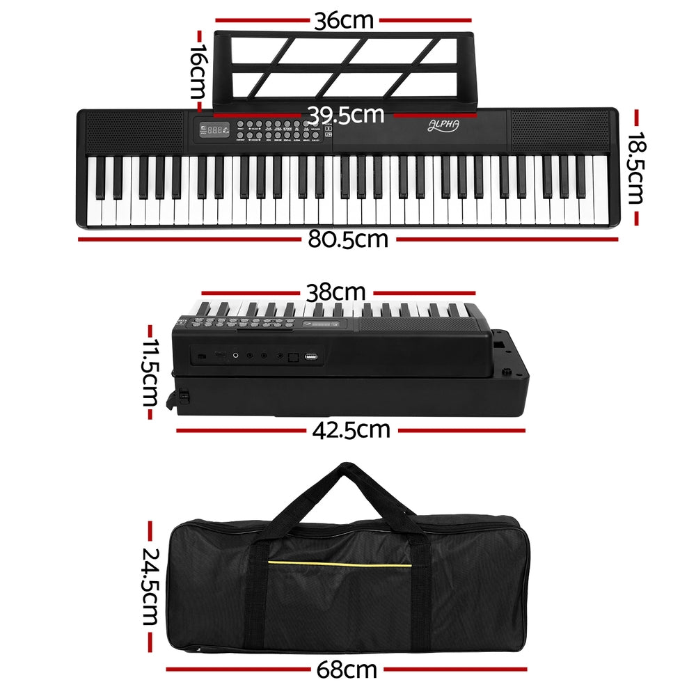 61 Keys Foldable Electronic Piano Keyboard Digital Electric with Carry Bag