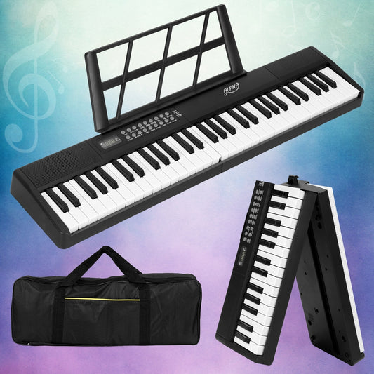 61 Keys Foldable Electronic Piano Keyboard Digital Electric with Carry Bag