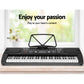 61 Keys Electronic Piano Keyboard Digital Electric with Stand Stool Black