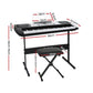 61 Keys Electronic Piano Keyboard Digital Electric with Stand Stool Silver